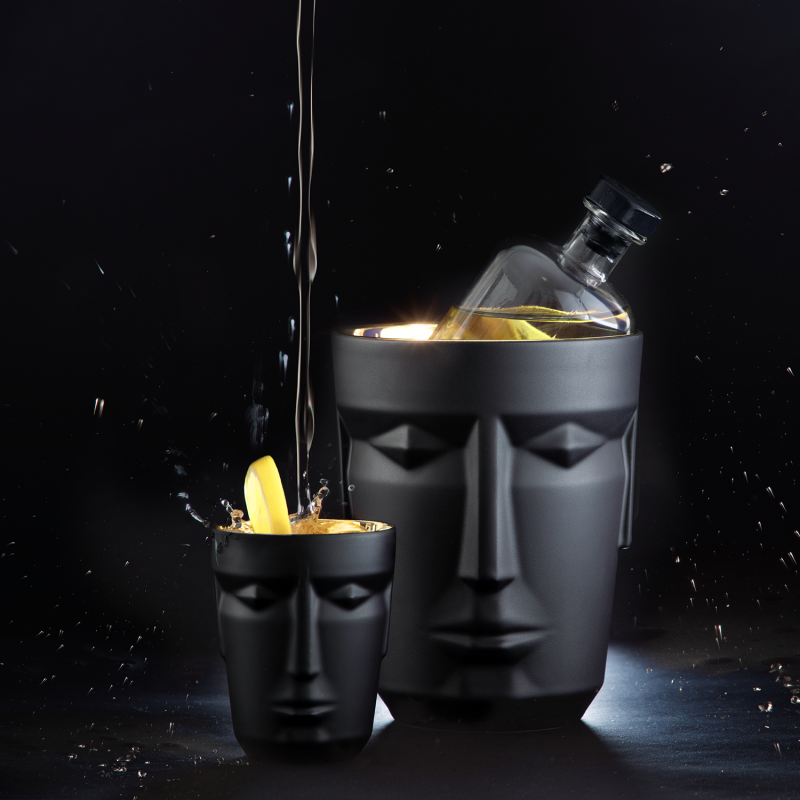 Tumbler prometheus / black satin-finished