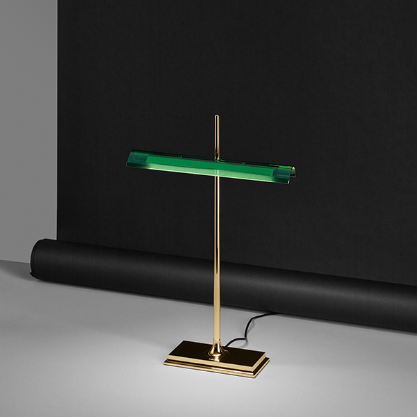 Lauavalgusti "goldman" flos led 8w 2700k 248lm cri85 220-240v h400 cm, brass/green