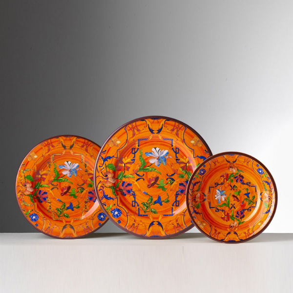 Pancale medium plate, orange, melamine / set of 6